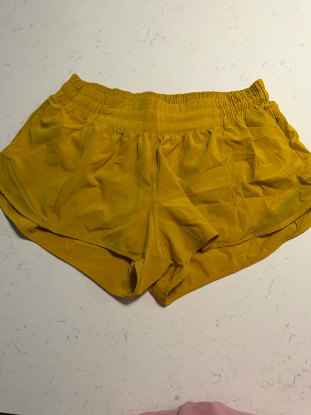 Lululemon Mustard Yellow Hotty Hot Shorts